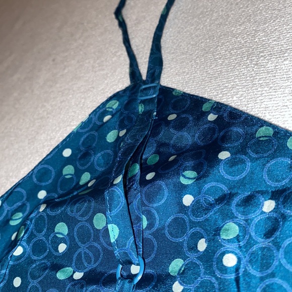 Fossil 100% silk women’s teal polka dot tank top size M - Picture 7 of 10